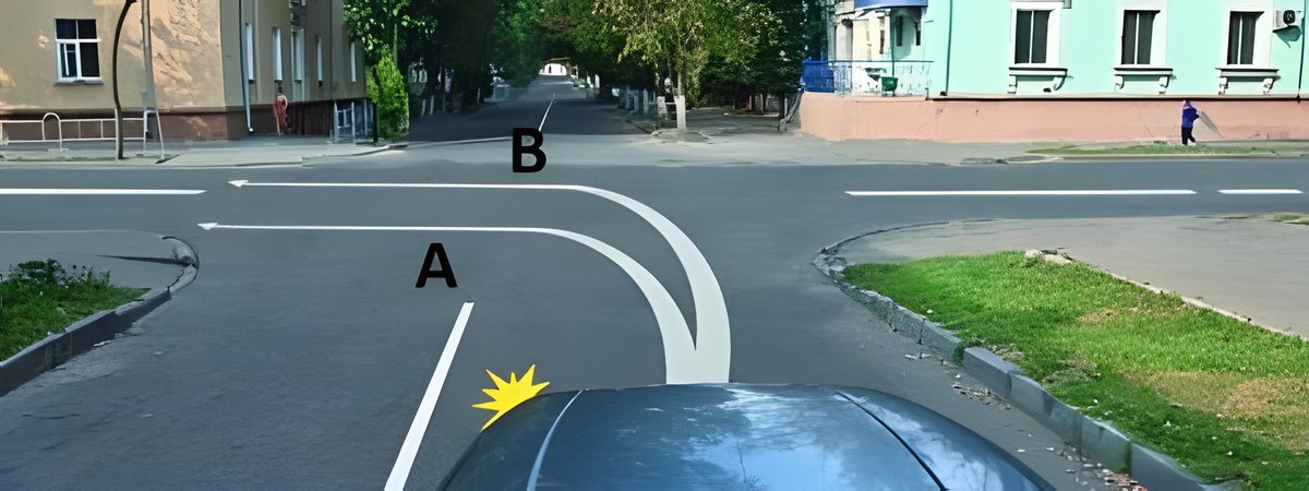 Illustration for the question: A left turn is permitted: