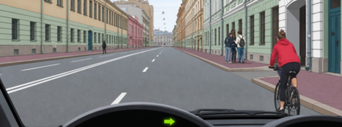 Illustration for the question: When entering a yard by making a right turn, we must yield to: