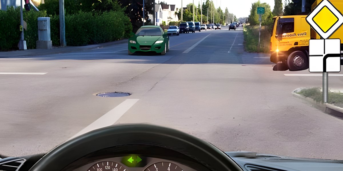 Illustration for the question: If you intend to make a U-turn at the intersection, to which vehicle or vehicles must you yield?