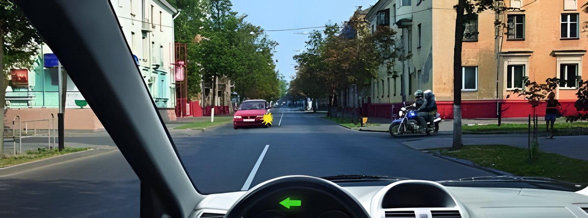Illustration for the question: When making a left turn: