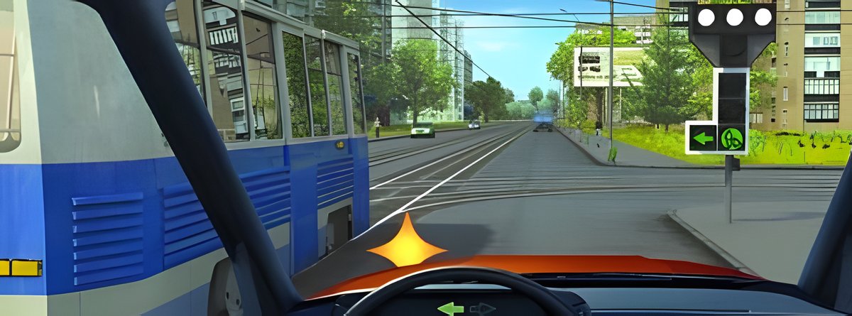 Illustration for the question: In this situation, when making a left turn:
