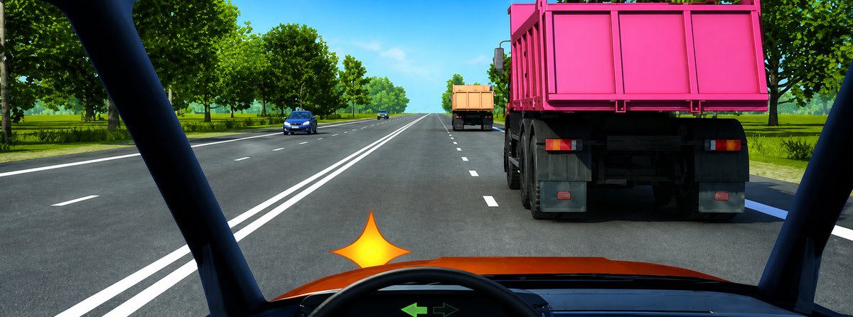 Illustration for the question: In this situation, is it permitted to continue in the occupied lane?