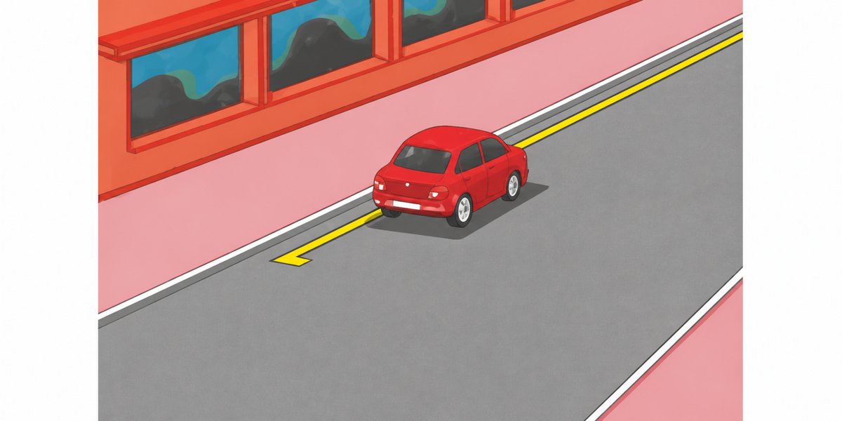 Illustration for the question: Is stopping at the indicated location permitted?