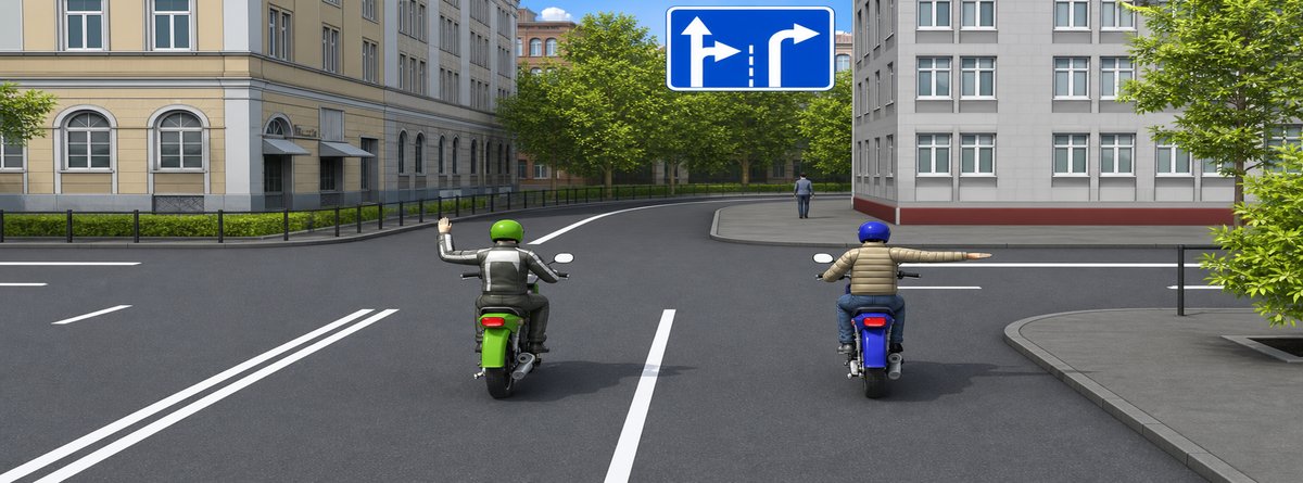 Illustration for the question: Which driver is giving a right-turn signal?