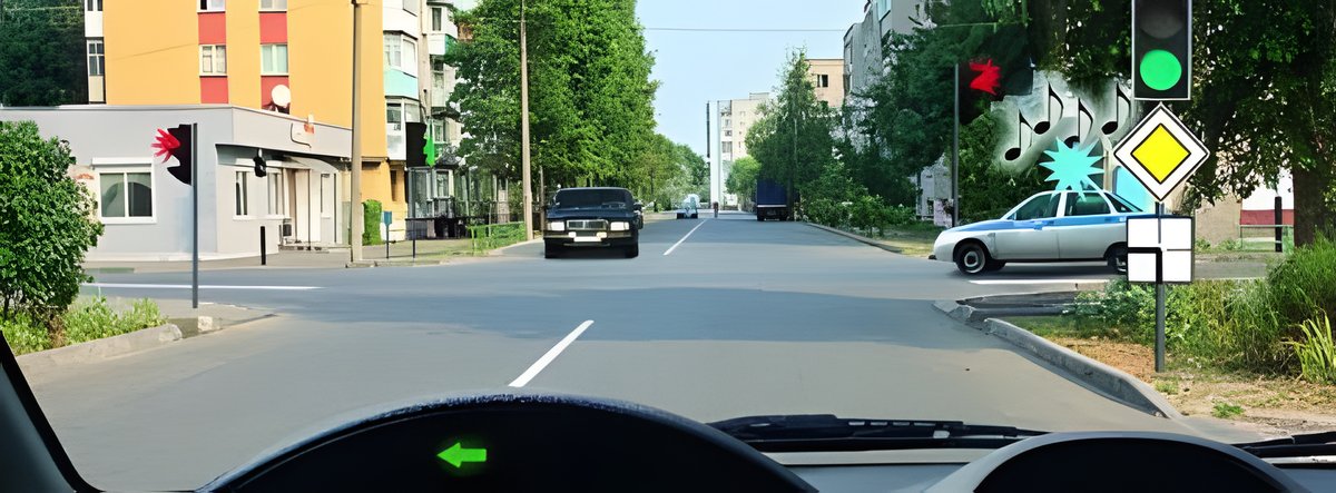 Illustration for the question: When making a left turn:
