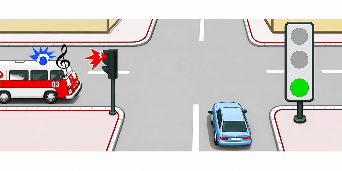 Illustration for the question: Which vehicle driver must yield?