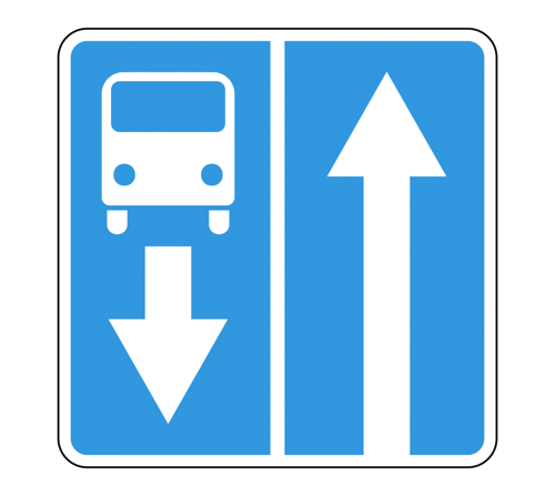 Road sign 5.11 “Road with a lane for public transport vehicles”