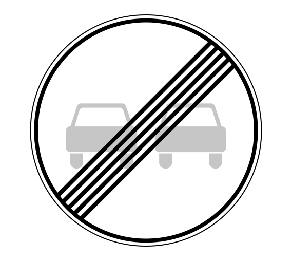 Road sign 3.21 “End of no-overtaking zone”