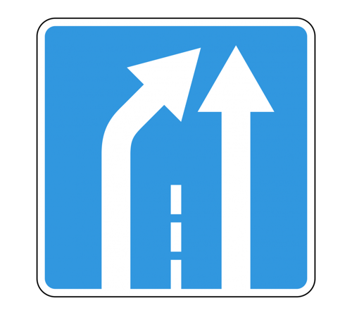 Road sign 5.15.6 “End of lane”
