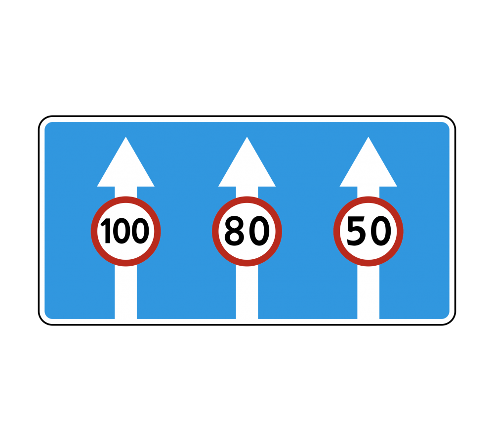 Road sign 5.15.8 “Number of lanes”